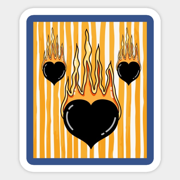 Flames Burning Heart On Fire Sticker by flofin